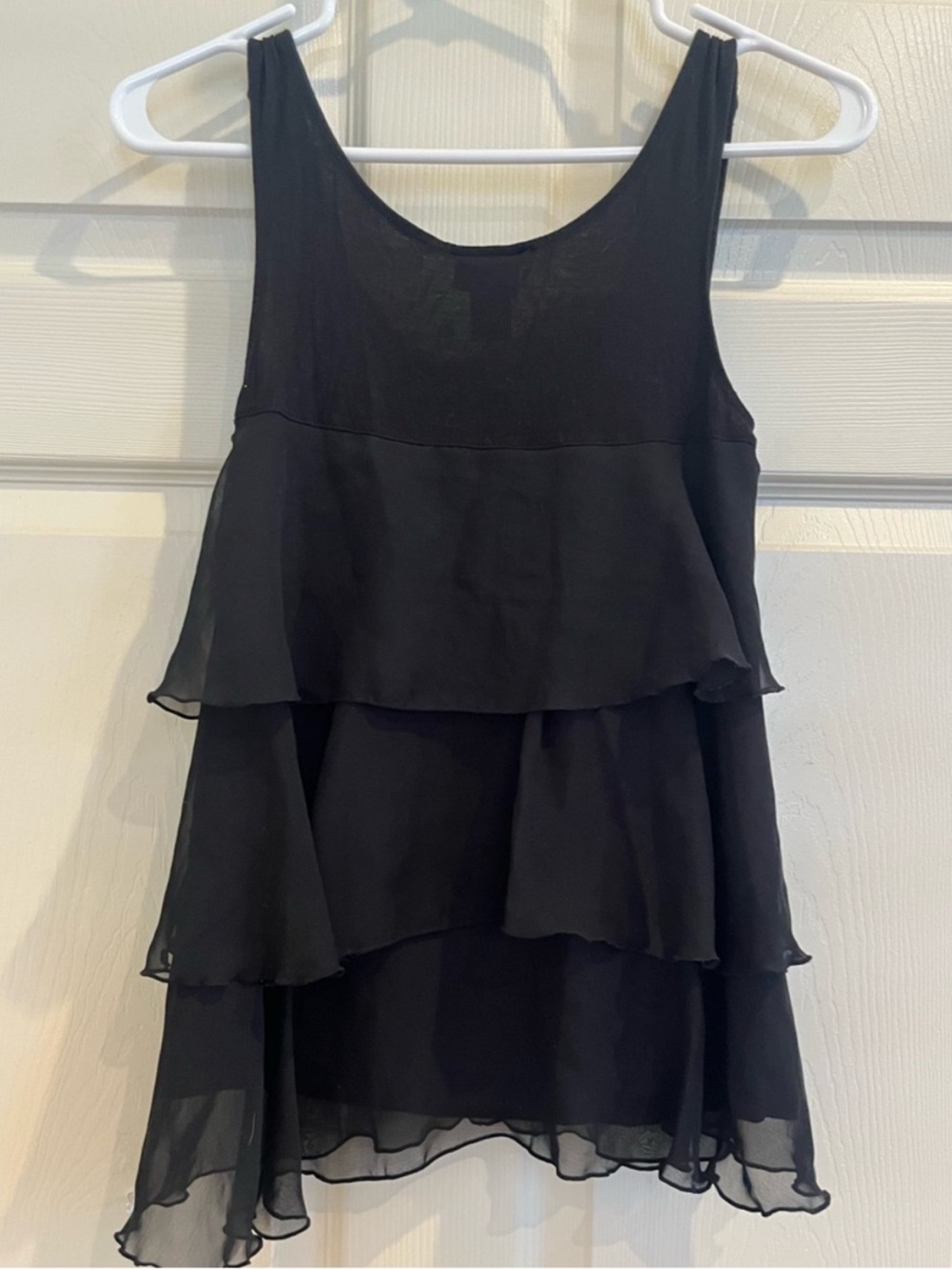 H&M Black Layered Ruffle Tank Top - Picture 6 of 7